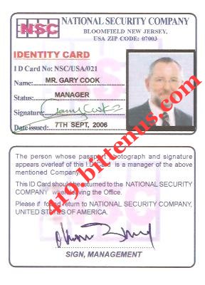 ID CARD GARY COOK